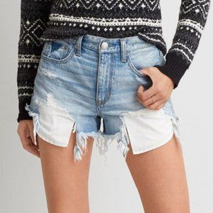 American Eagle Distressed Vintage Hi-Rise Festival Shorts